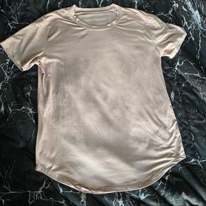 Rue21 Curved Dip Hem Maud Light Pink Tee Shirt